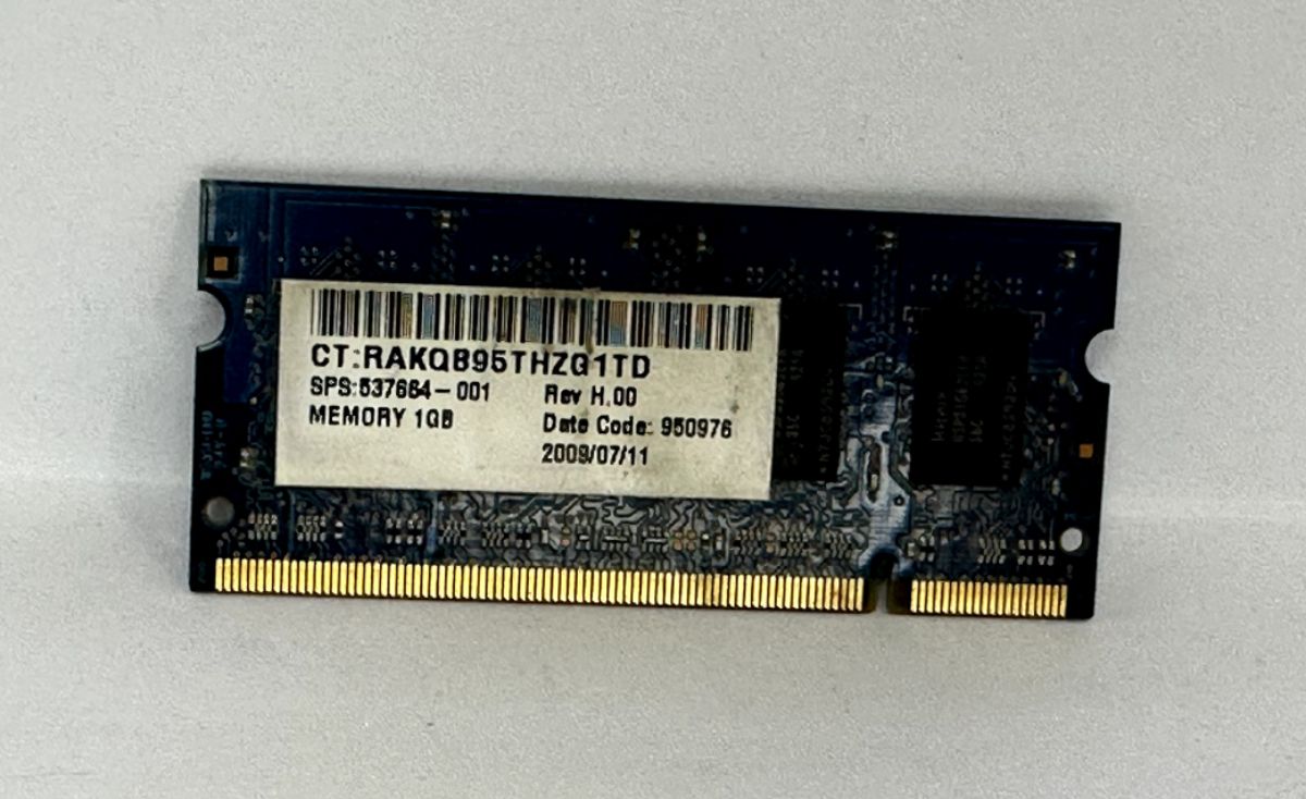 HP 1GB DDR2 800MHz PC2-6400S Laptop Ram (SPS: 537664-001 / CT: RAKQB95THZQ1TD)